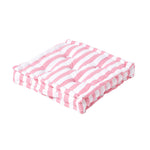 Cotton Thick Striped Floor Cushion | 50cm x 50cm | Pink