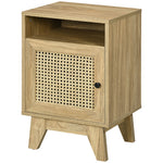 Set Of 1/2 Nightstand Rattan Bedside Table With Cabinet | Set of 1 | Natura