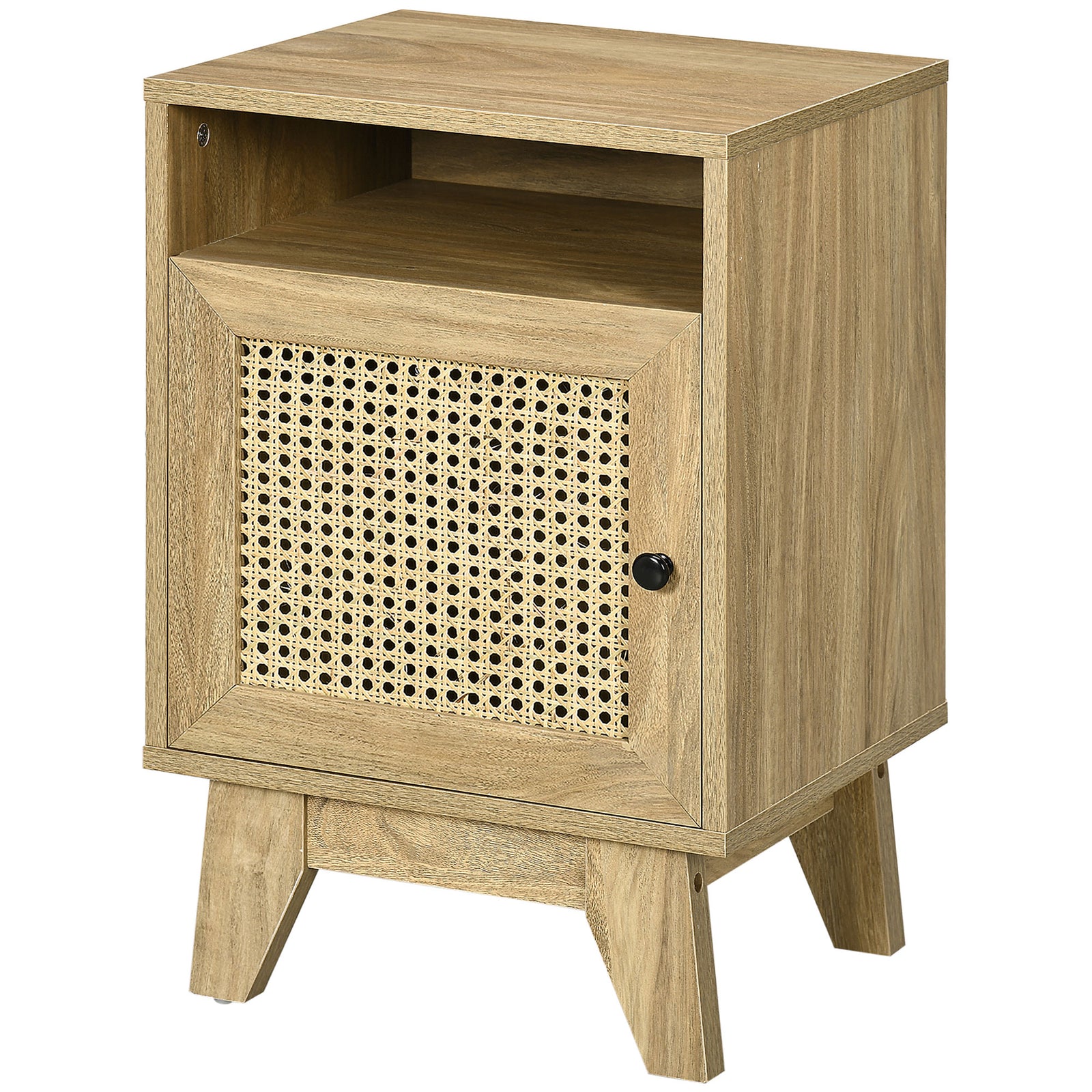 Set Of 1/2 Nightstand Rattan Bedside Table With Cabinet | Set of 1 | Natura