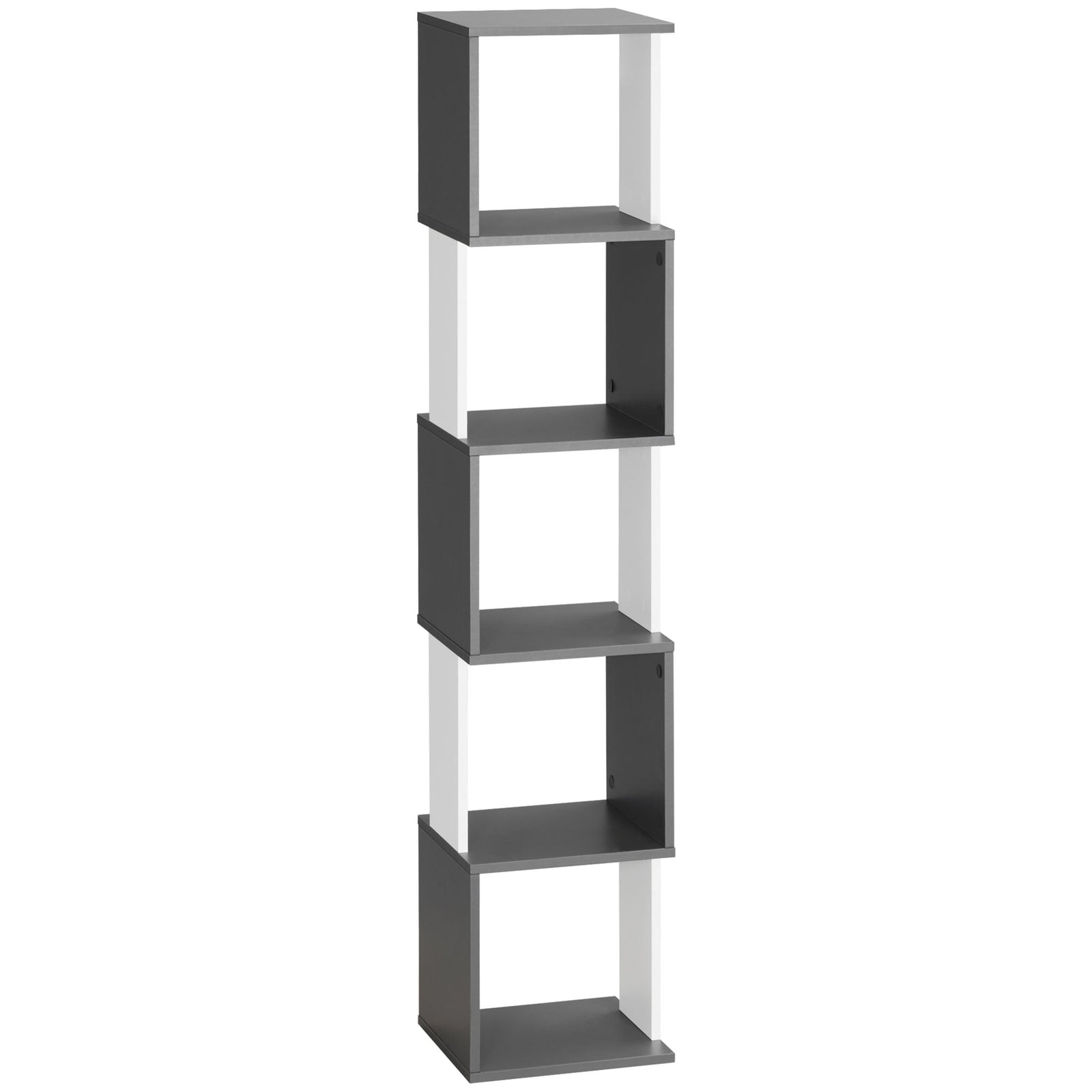 5 Tier Bookshelf Freestanding Bookcase Storage Shelves | One Size | White