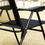 2 Pcs Folding Recliner Chairs With Adjustable Backrest | Black