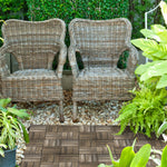 27 Pcs Brown Outdoor Flooring Tiles 30x30 Cm, 2.5㎡ Pack | Charcoal Gray