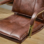 Modern Pu Leather Office Chair With Armrests, Gas Lift Height Adjustment | Brown