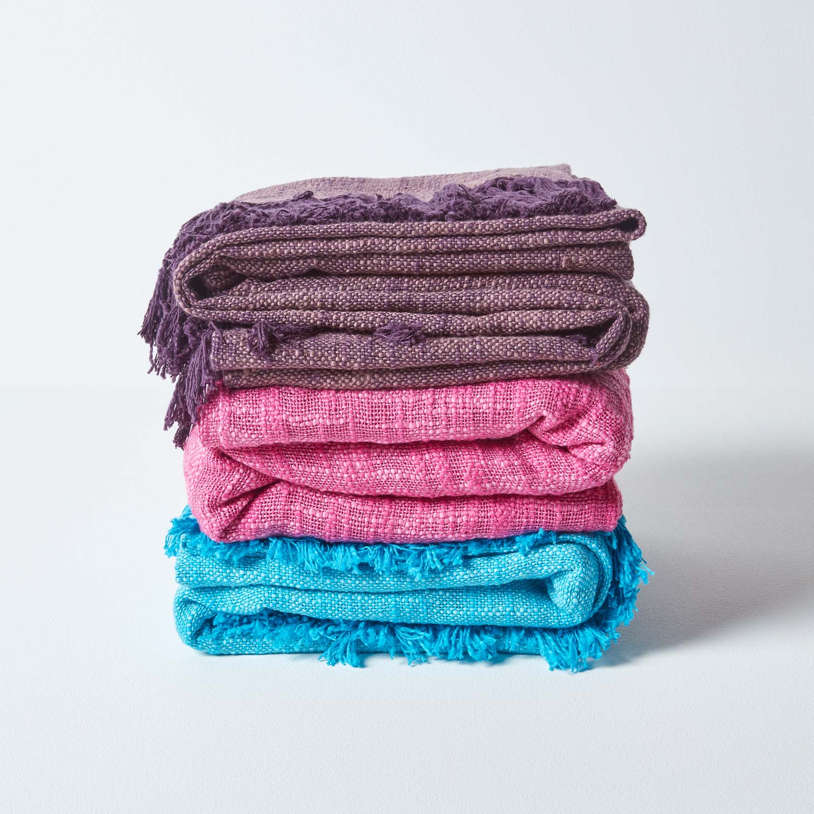 Nirvana Handwoven Slub Cotton Throw | 225cm x 255cm | Teal