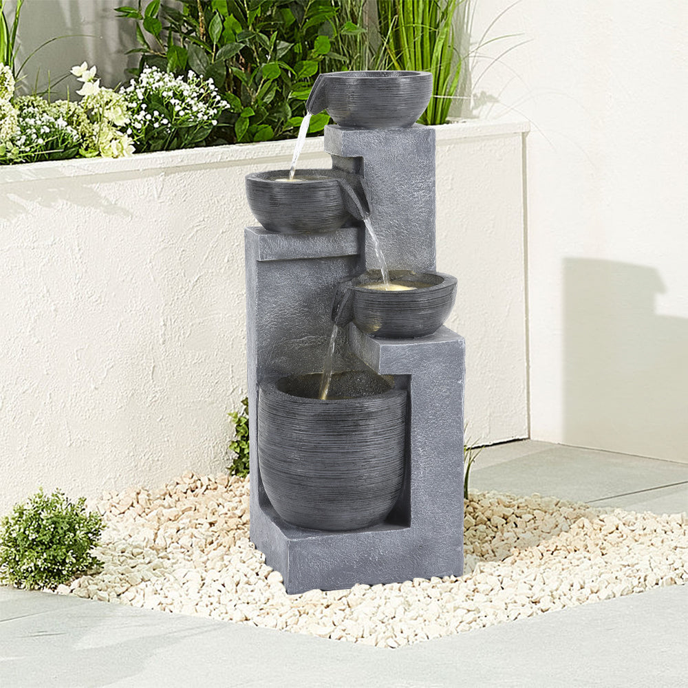 Garden Electric Water Fountain Decor With Lights