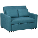 2 Seater Sofa Bed Convertible Bed Settee With Cushions | One Size | Blue