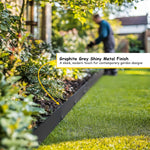 Metal Lawn Edging Garden Border - 5 Pieces | 5m | Anthracite Grey