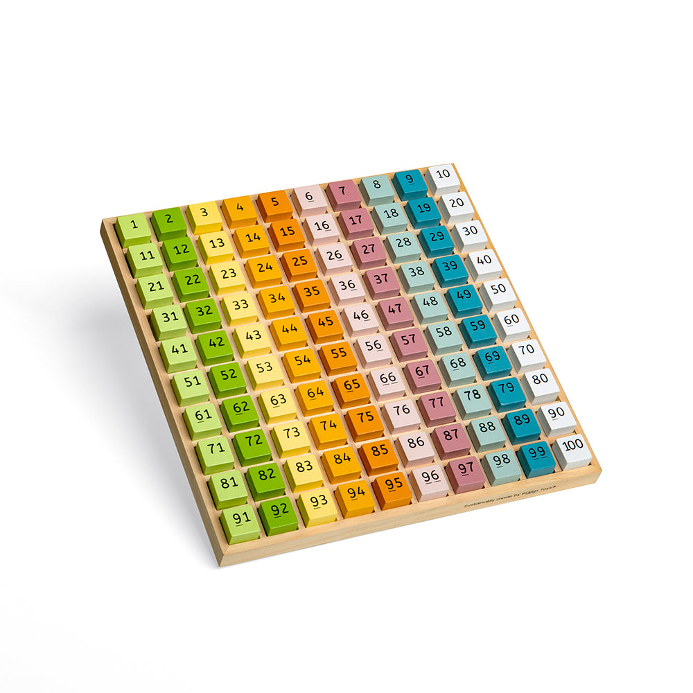 Wooden Number Counting Tray - 100 Piece Maths Game