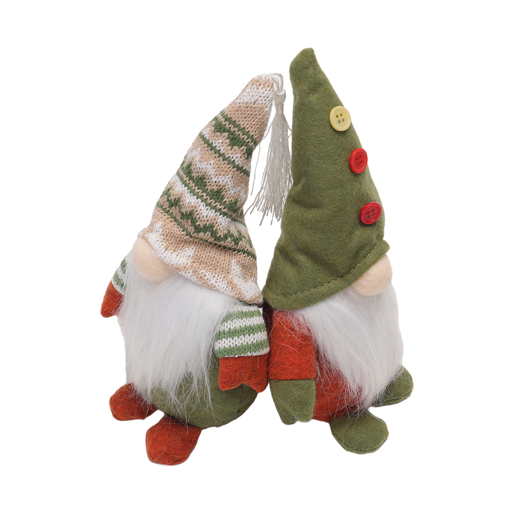 2pcs Christmas Gnome Decorations – Green Hat Design, Festive Holiday Ornaments