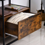 Industrial-style Side Table With Drawer, Open Shelf
