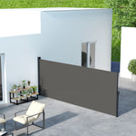 Retractable Side Awning, Garden Divider | Large | Dark Gray