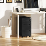 Lockable Mobile Filing Cabinet W/ 3 Drawers | Small | Black