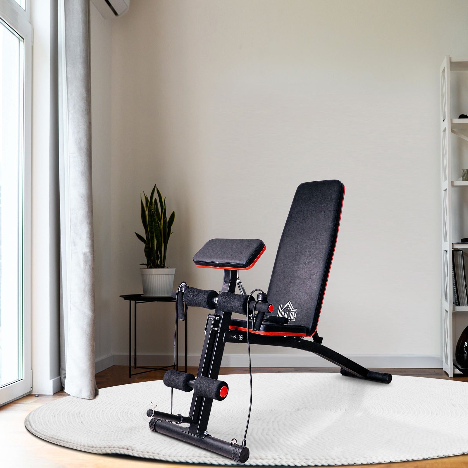 Foldable Dumbbell Bench - 7 Incline Adjustable | Black