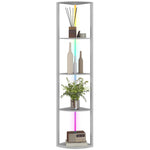 Rgb Led Floor Lamp With Shelves And Remote Control For Living Room | Grey