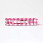 Block Check Cotton Gingham Floor Cushion | 50cm x 50cm | Pink