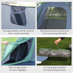 Family Pop-up Camping Tent W/ Removable Waterproof Rainfly