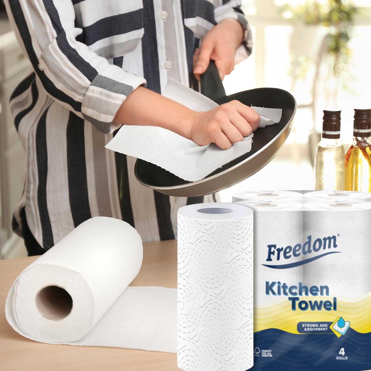 Freedom Soft White 3-ply 45 Rolls + Rhino Jumbo Kitchen Towels 24 Rolls