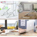 Dyzi Portable Aluminium Laptop & Tablet Lightweight Stand Silver Ventilated Adjustable
