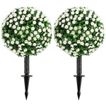 HOMCOM Artificial Rose Topiary, Uv Resistant, 2-pack, 55 Cm