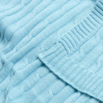 Combed Cotton Cable Knit Throw | 150cm x 200cm | Blue