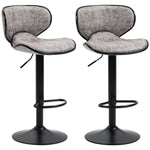 Bar Stool Set Of 2 Microfiber Adjustable