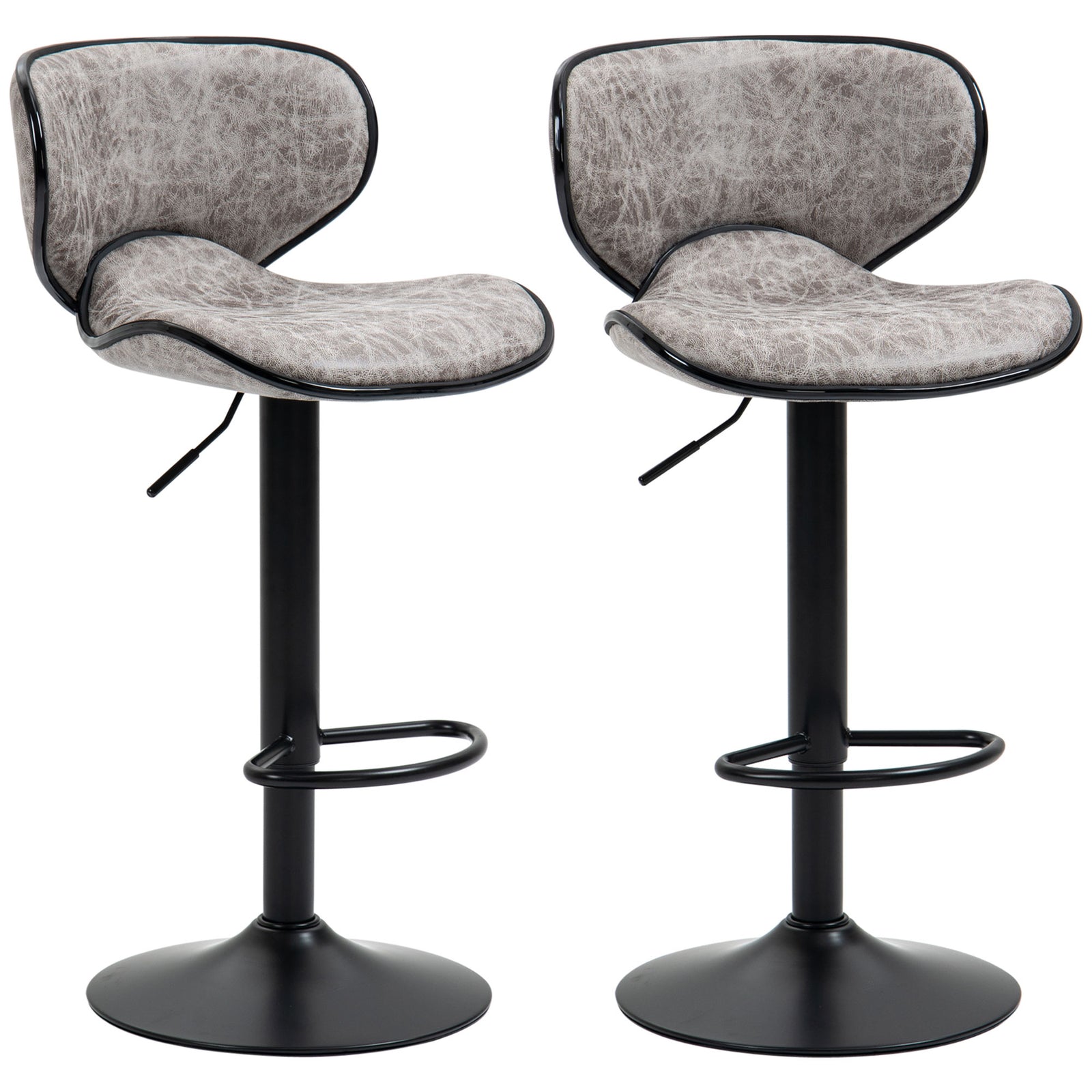 Bar Stool Set Of 2 Microfiber Adjustable