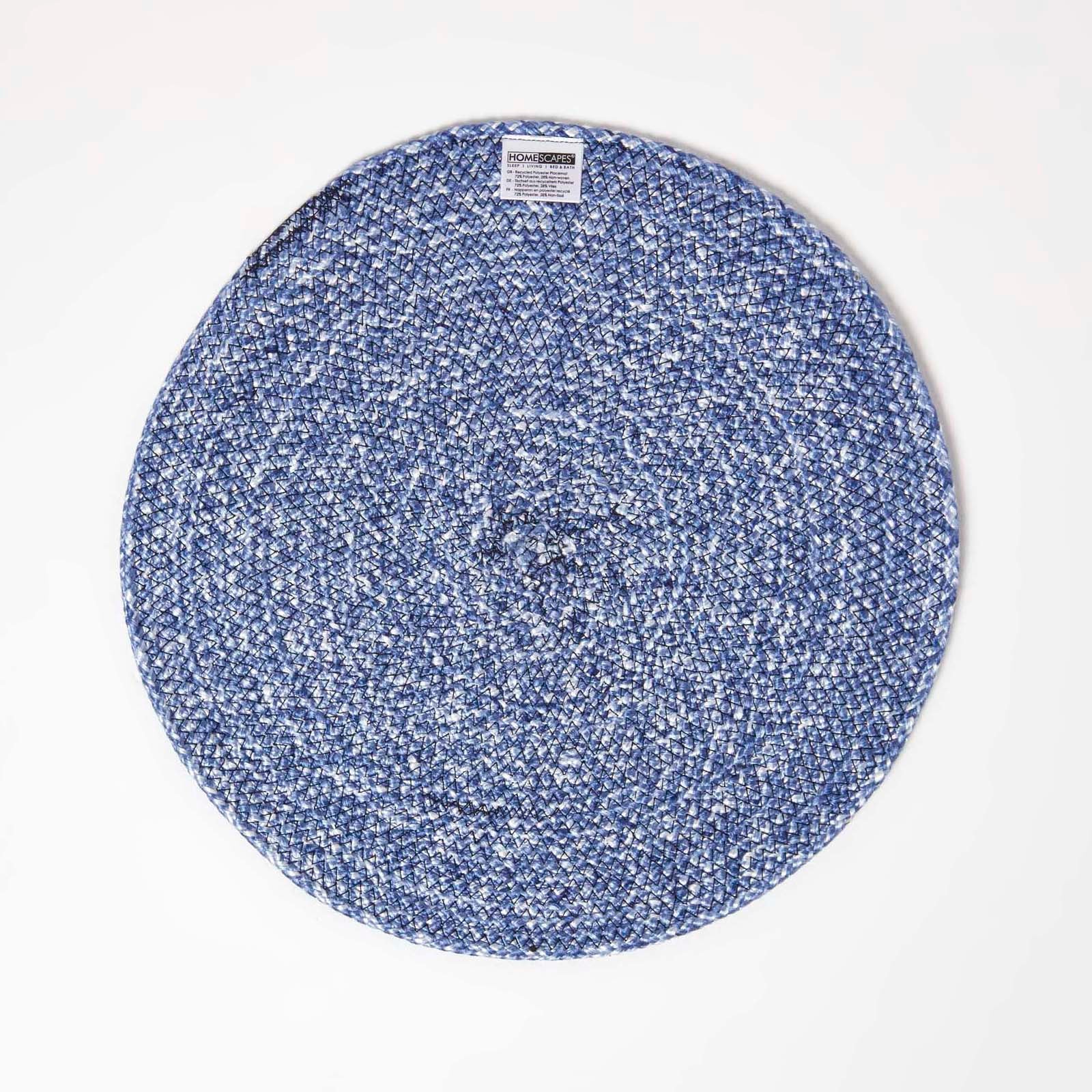 Handwoven Round Placemats Set Of 4 | 40cm | Blue