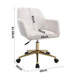 Velvet Upholstered Home Office Swivel Task Chair With Flared Arms