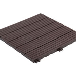 Pack Of 10 Cosmo Garden Patio Cosmopolitan Interlocking Decking Tiles | Brown