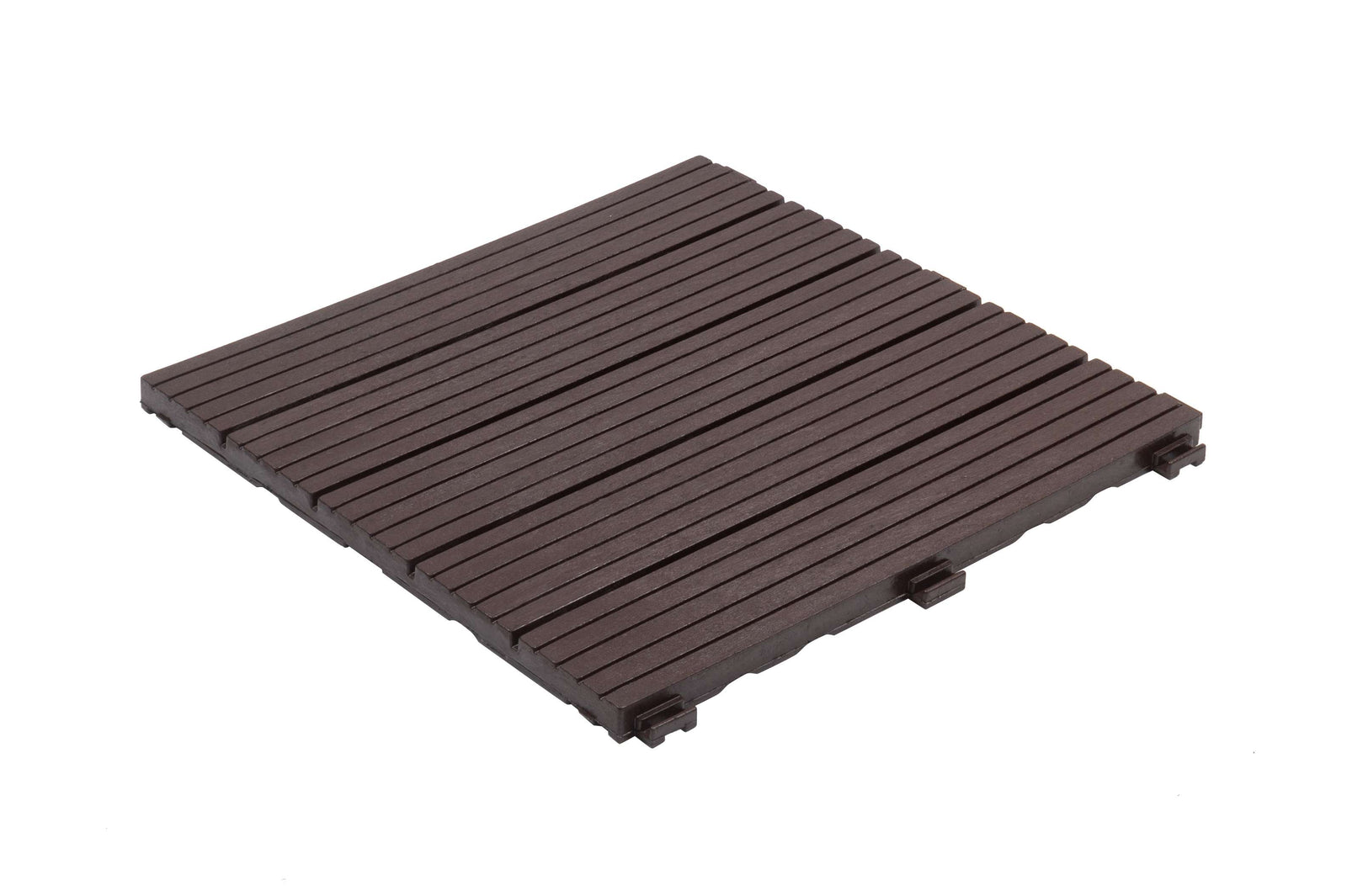 Pack Of 10 Cosmo Garden Patio Cosmopolitan Interlocking Decking Tiles | Brown