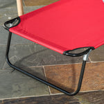 Garden Sun Lounger Folding Recliner Chair | Set of 1 | Red