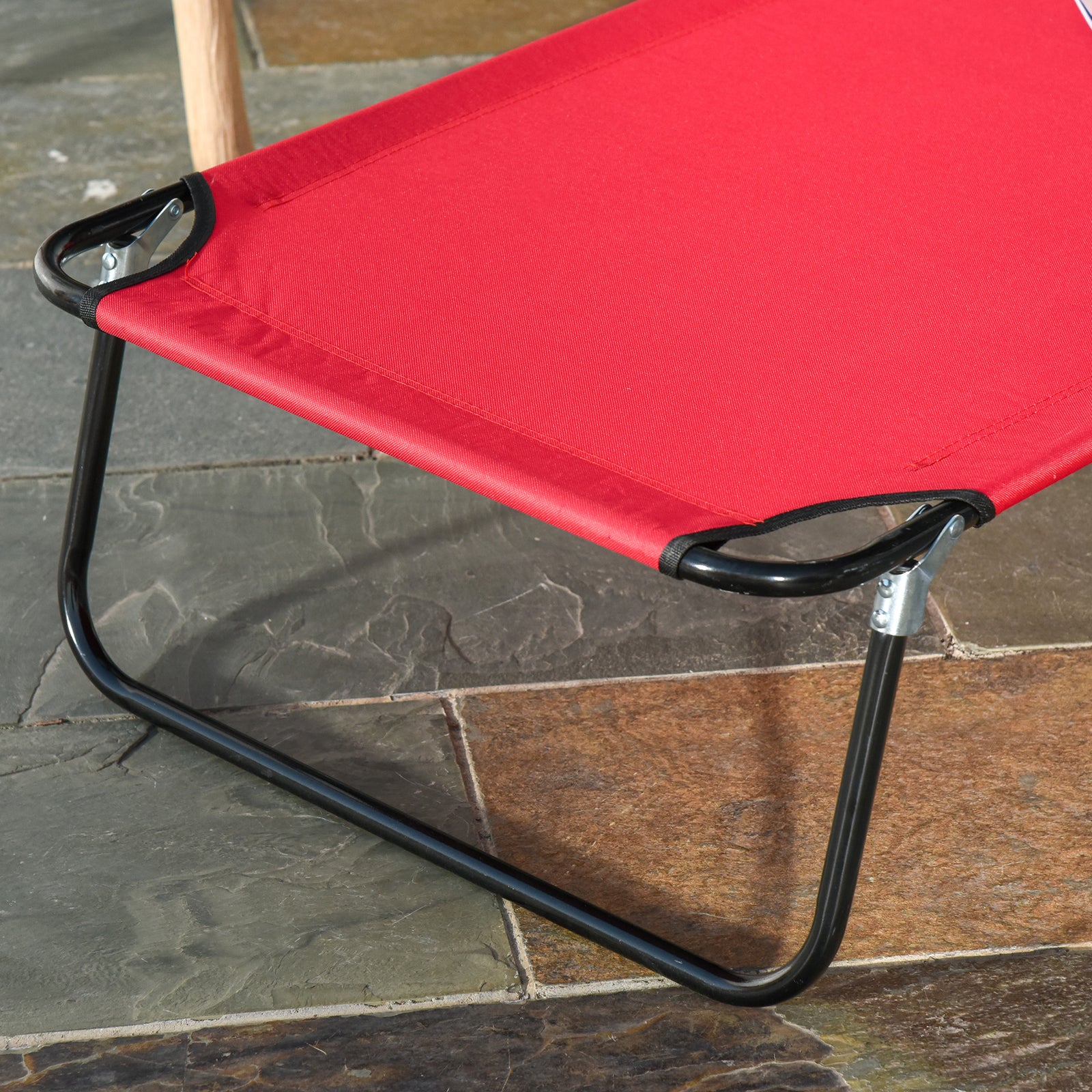 Garden Sun Lounger Folding Recliner Chair | Set of 1 | Red