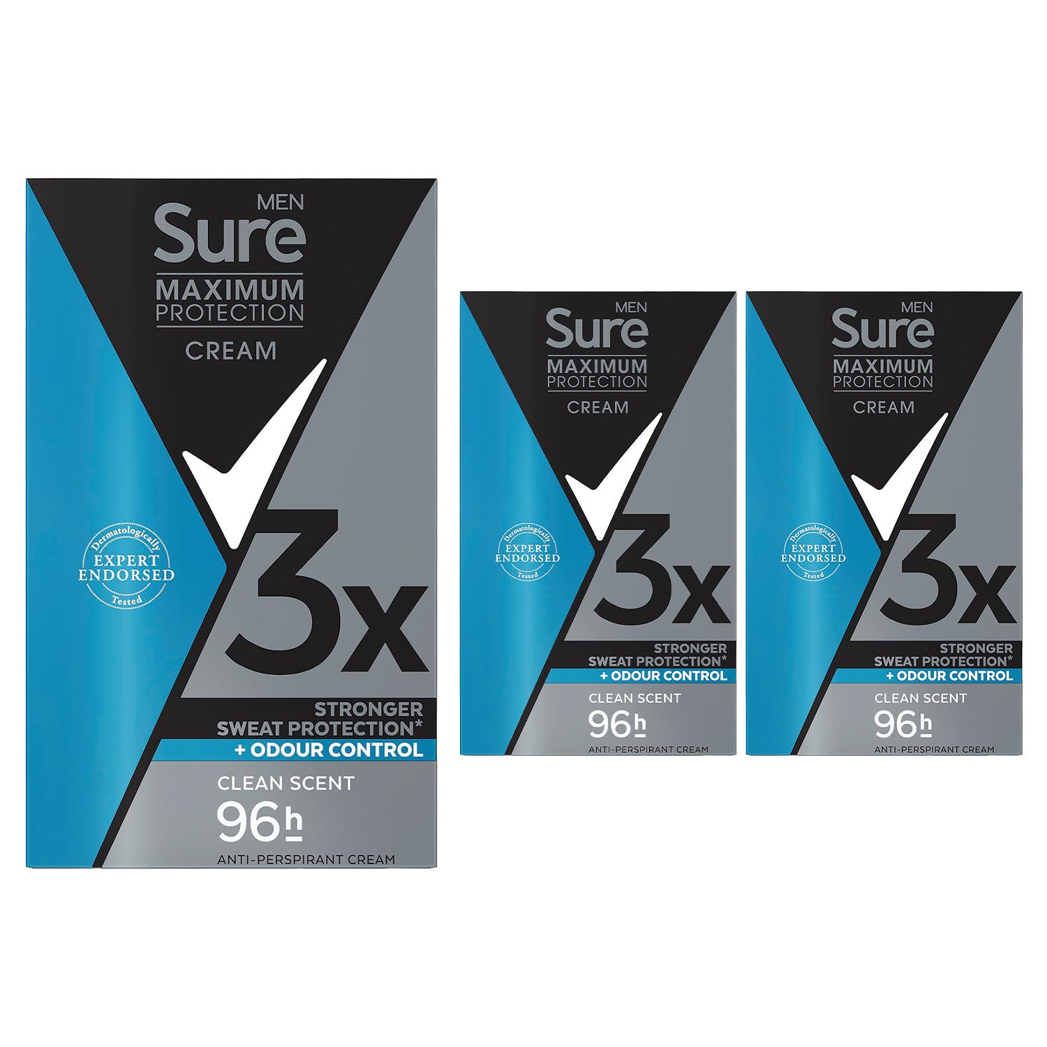 Men Clean Scent Or Sports Active Deodorant Stick, 45ml, 3pk | 3