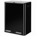 2x30l Kitchen Bin, Stainless Steel Recycling Bin | Black