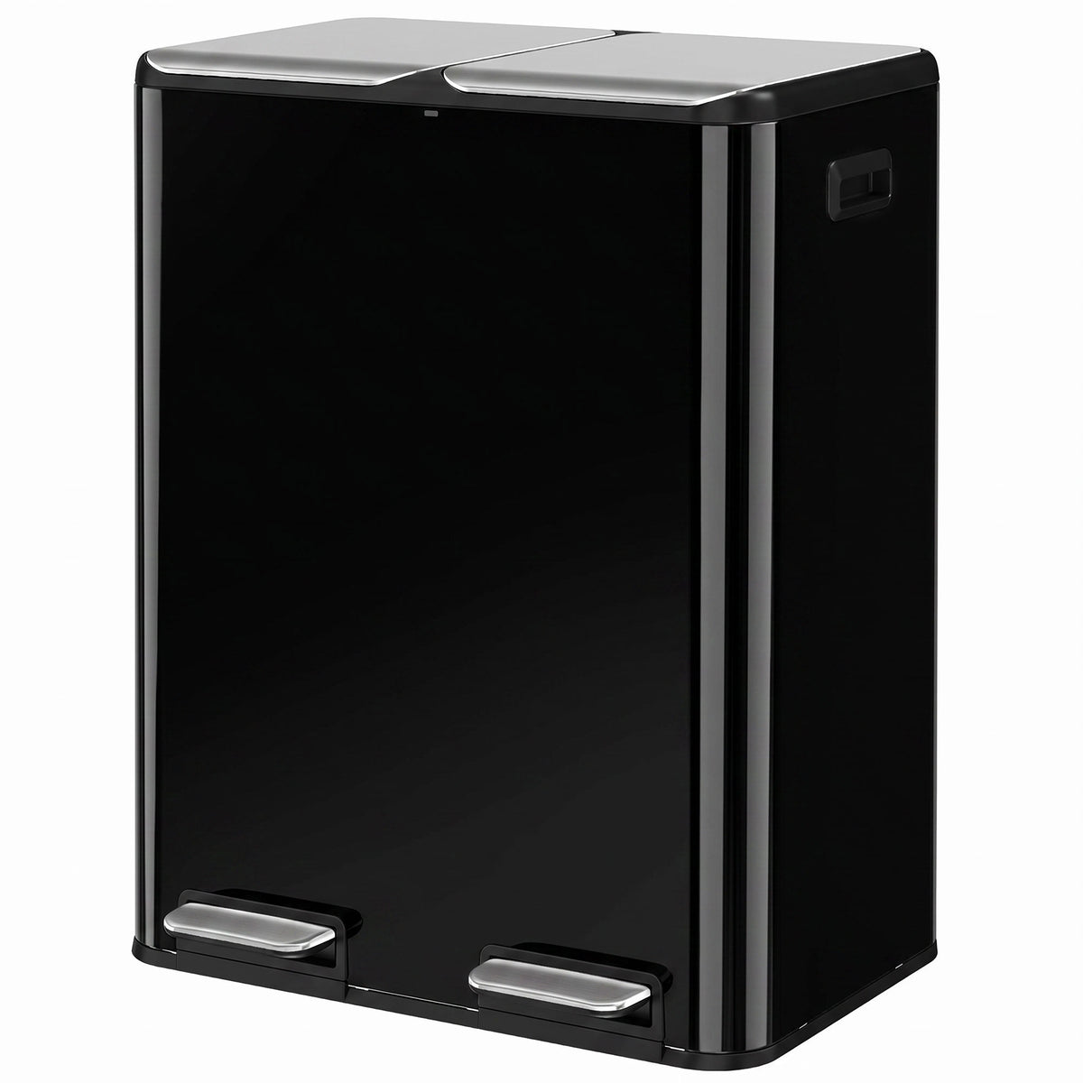 2x30l Kitchen Bin, Stainless Steel Recycling Bin | Black