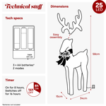 Glitter Reindeer Christmas Decoration With Led Lights Battery Operated Indoor