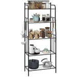 5 Tier Microwave Stand, Coffee Station, Shelves, 4 Hooks