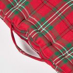Cotton Tartan Check Floor Cushion | 40cm x 40cm | Red