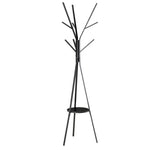 180cm Free Standing Coat Rack Metal Shelf Holder Stand | One Size | Black
