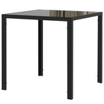 HOMCOM Modern Square Dining Table With Tempered Glass Top Metal Legs