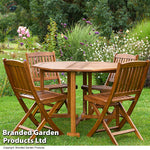 Garden_Gear 4 Person Acacia Garden Dining Set, Folding Design