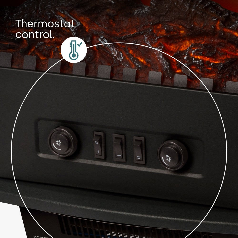 Electric Fireplace Heater With Dual Power Modes And Safety Cut Off