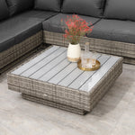 4pcs Rattan Sofa Set Garden Furniture Set W/ Armrest Cushion | Light Slate Gray