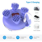 Electric Scalp Massager With 8 Interchangeable Heads, Ipx7 Waterproof, Type-c Rechargeable | Purple