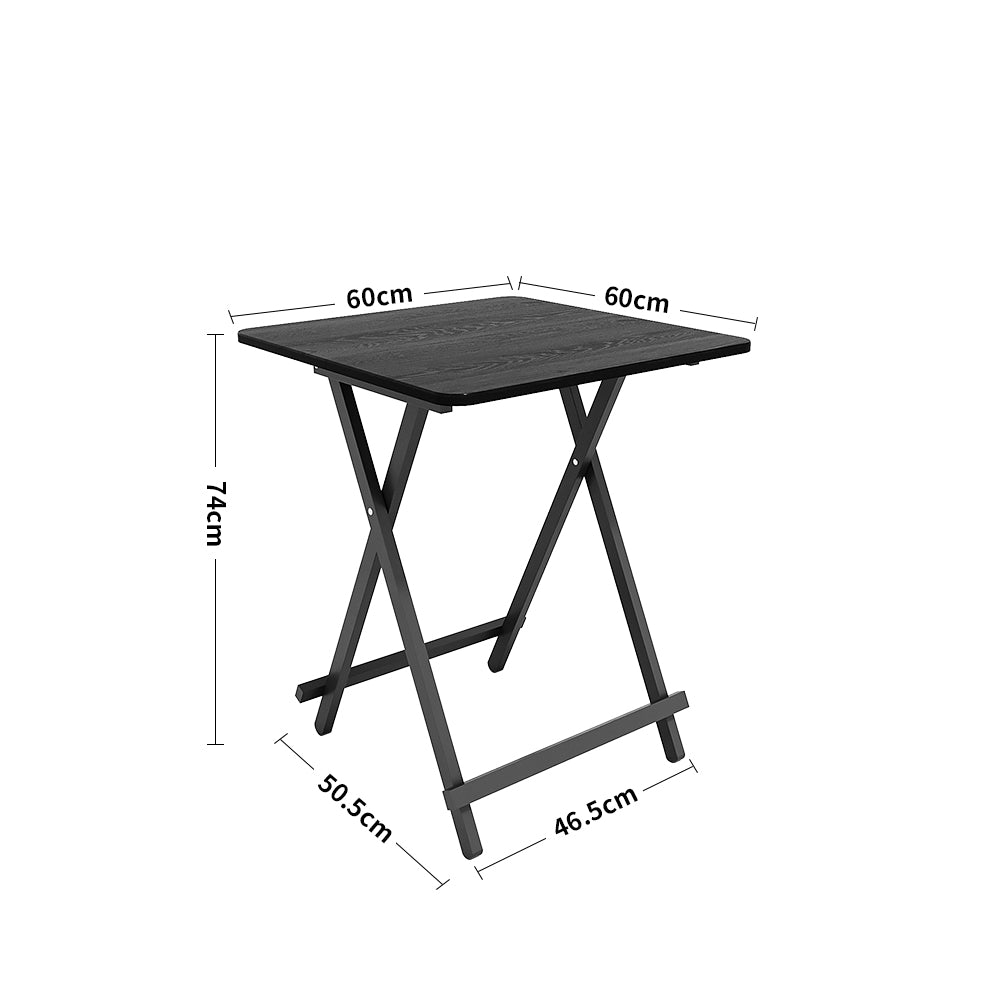 Folding Wooden Dining Table 60x60cm Black