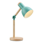 Metal & Wood Table Lamp With Adjustable Arm
