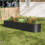 240cm/320cm Large Oval Galvanized Raised Garden Bed Rust-resistant Metal Planter Box | Large | Anthracite
