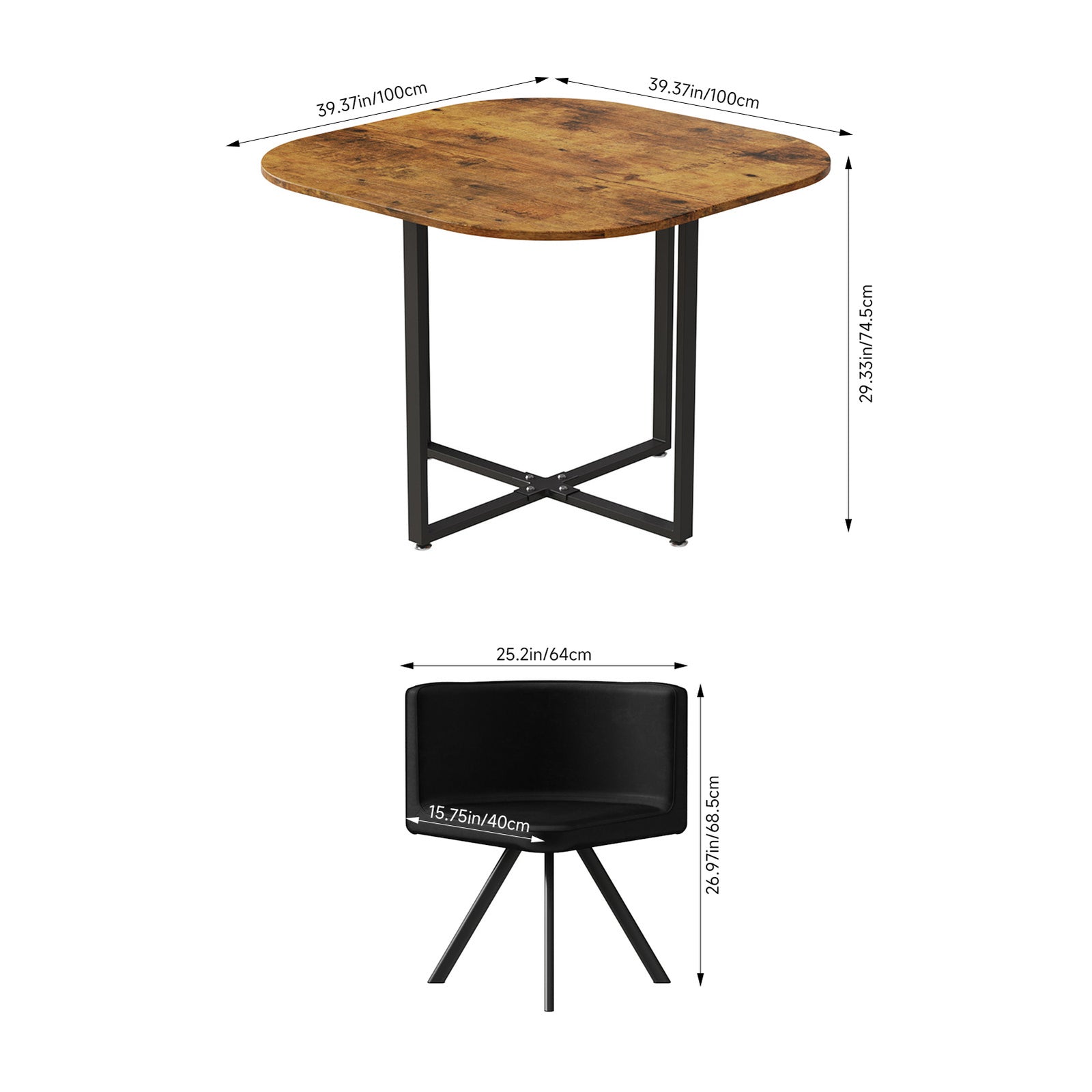 Breeins Dining Table Set with 4 Chairs
