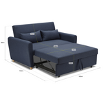 2-seater Pull Out Sofa Bed - Convertible Sleeper Sofa | Blue