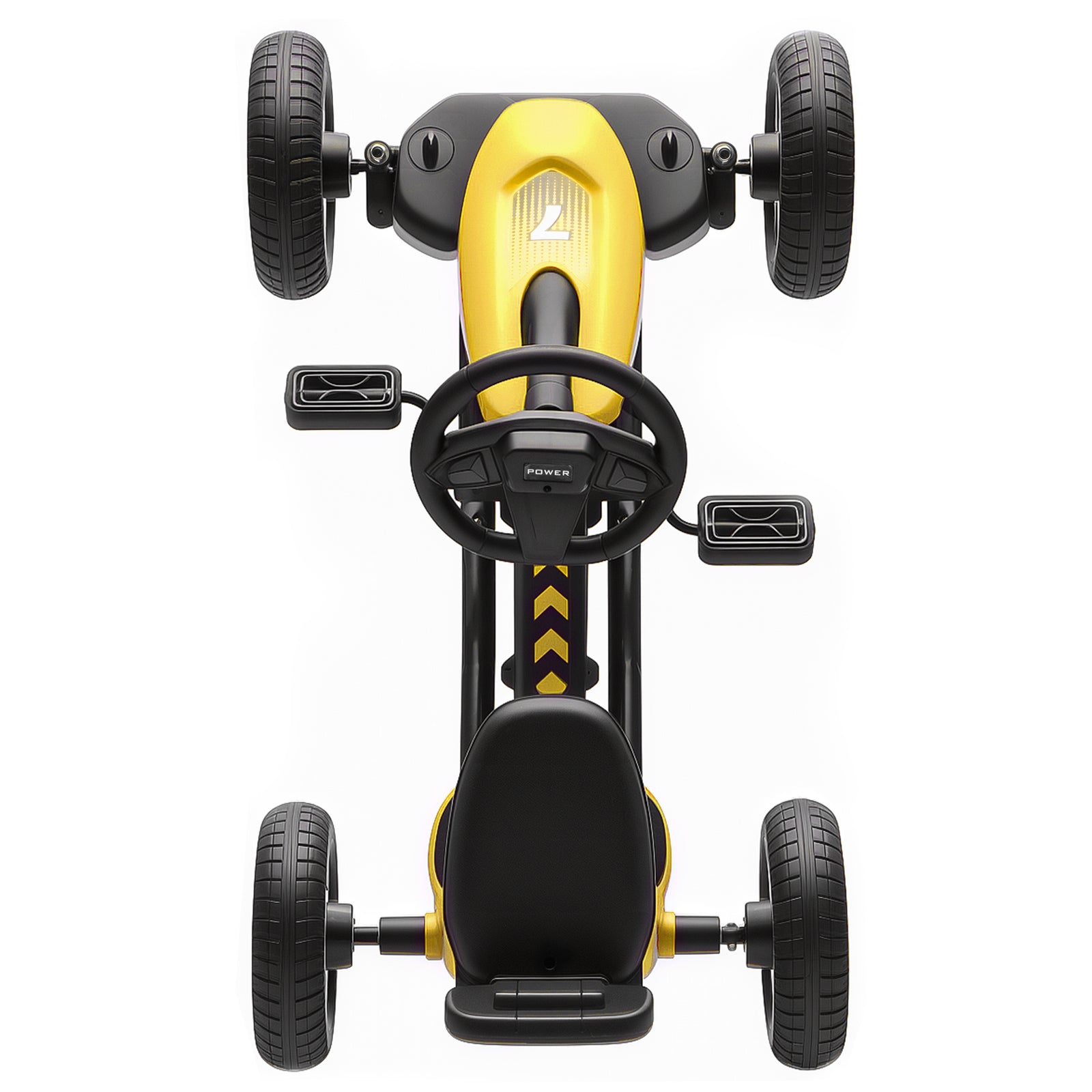 Pedal Go-kart For Kids With Silent Eva Wheels, Metal Frame | Yellow